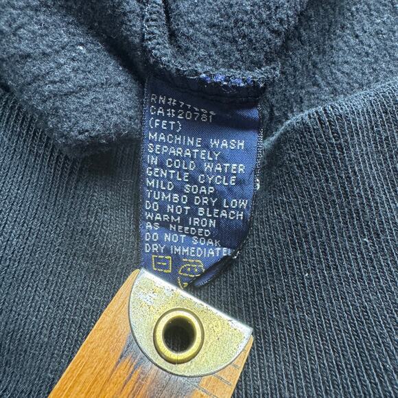 Vintage Tommy Hilfiger Spell Out Sweatshirt Black Blue Green 90s Crewneck L - Picture 5 of 9